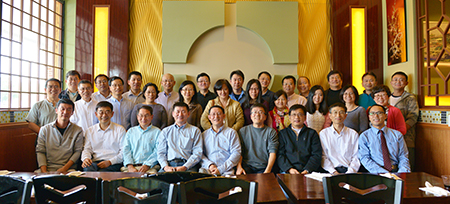 汪俊博士（1排左4），梁贵柏博士（1排左1），孙勇奎院士（1排左2），李才博士（1排中），王建锋博士（1排右1），刘建博士（1排右4），杨立虎博士（2排左1），蔡天权博士（2排左2），刘雯颖博士（2排右3）等专家合影留念